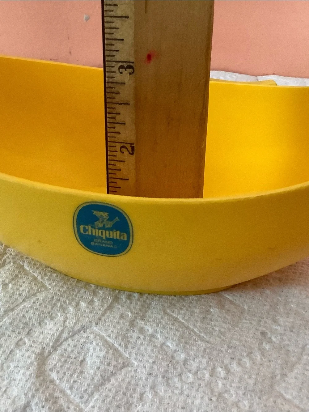 Vintage Chiquita Banana Boat Bowl & Matching Spoon Yellow Plastic 9.5”